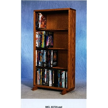 Wood Shed Solid Oak 4 Row Dowel DVD Cabinet Tower (Best Way To Clean Oak Cabinets)