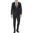 thumbnail image 1 of Mens Flat Front Pant 2-piece Charcoal Narrow Stripe Cotton, 1 of 5