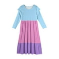 thumbnail image 5 of Abcomgle Girls Long Sleeve Dresses 8-9 Casual A-Line Ruffle Long Sleeve Girls Long Dresses Colorblock Crew Neck Sundresses Elegant Tiered Dresses with Pockets,Hot Pink, 5 of 5
