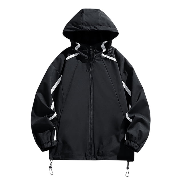TIMIFIS Manteau de Pluie Léger à Capuche pour Homme Mode Décontractée Ample Manteau de Pluie d'Extérieur Actif Randonnée Voyage Coquillages