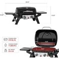 thumbnail image 2 of 2-Burner Portable Propane Gas Grill with Foldable Side Tables, Outdoor Tabletop Gas Grill, 17,000 BTU, 370 Sq. In. Cooking Area, Travel, Picnic, Tailgate, Camping, Black, GT2005-SC, 2 of 9