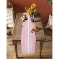 thumbnail image 5 of ERUNPONLY Pink White Stripe Table Runner - 72 Inch Long Modern Rustic Vertical Striped Cotton and Linen Blended Dress Scarves Farmhouse Table Runner for Kitchen Dining, Coffee Table, 16"x72", 5 of 8