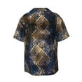 thumbnail image 2 of Disketp Men's Hawaiian Watercolor Snake Skin Print Shirts Button Down Holiday Beach Shirts-Small, 2 of 7