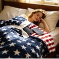 thumbnail image 6 of AHGQT American Star Patriotic Throw Blanket for Couch Sofa Bed, 39x59 Inch July 4th Soft Microfiber Fleece Reversible, 250 Anniversary USA Military Veteran July 4th Gift, 6 of 6