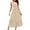 Beige, variant on Kureaily Women's Solid Color Round Neck Pleated Dress With Pockets