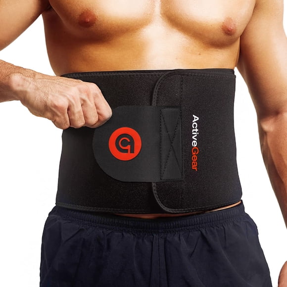 ActiveGear Cinturón recortador de cintura para soporte lumbar de estómago y espalda, mediano: 8"" x 42"" - Rojo