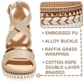 thumbnail image 4 of Knivor Wedge Sandals for Women Ankle Strap Espadrille Sandals Stud Trim Platform Open Toe Summer Casual Sandals Non Slip Sole Adjustable Buckle for Casual Daily,Beach, 4 of 9