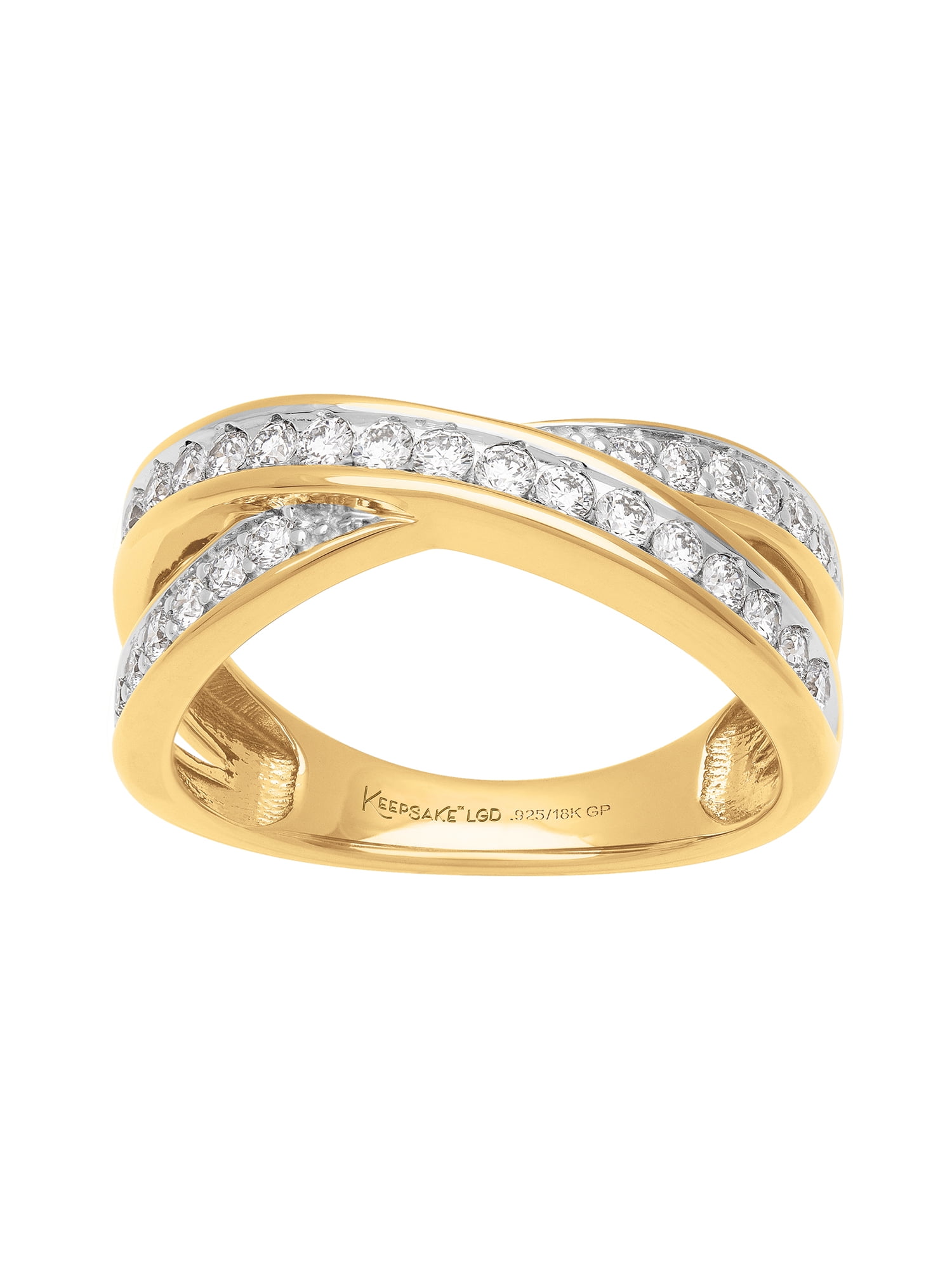 1/2 Carat TW Lab-Grown Diamond 18k Yellow Gold-Plated Sterling Silver Women's "Lustrous" Anniversary Band