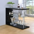thumbnail image 4 of Bowery Hill 2 Shelf Pub Table with Wine Storage in Glossy Black, 4 of 5