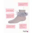 thumbnail image 3 of MeMoi Hello Darlin' Flower Petal Cotton Blend Anklet Socks - Girls - Female, 0, Silver Cloud, 3 of 7