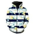 thumbnail image 1 of Sudadera con capucha y cremallera para hombre con estampado 3D de flores y magnolia, ideal como chaqueta informal estilo Harajuku, de gran tamaño y divertida, 2024., 1 of 6