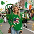 thumbnail image 6 of Craaazy Women's Casual St. Patrick's Day Long Sleeve Crewneck Loose Green Theme T-Shirts Gifts, 6 of 6
