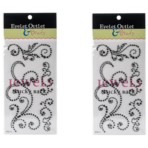 Eyelet Outlet Adhesive Pearl Swirls 468/pkg, Black, 2-pack