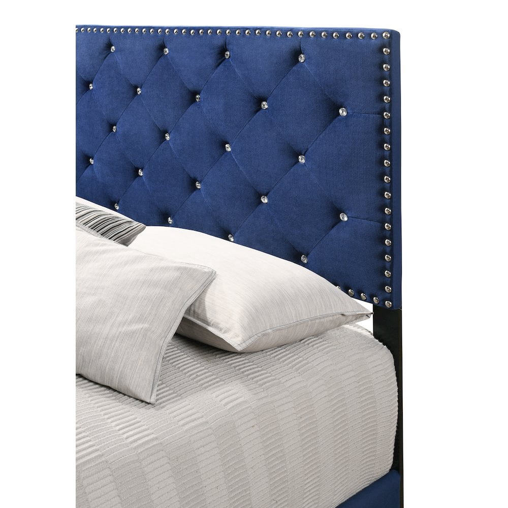 Glory Furniture Suffolk Queen Bed in Navy Blue Color