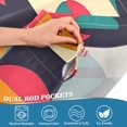 thumbnail image 5 of Yayeee Kitchen Curtains Tier Set of 2 Light Filtering 57"x36" Over Sink Window Panels, Retro Geometric, 5 of 7