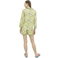 thumbnail image 4 of Bimba Yellow Button-Down Shirt With Elastic Waist Short 2 Pcs NightWear Set-18, 4 of 5