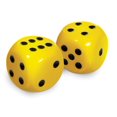 thumbnail image 1 of Low Vision Large Dice - Yellow With Black Dots, 1 of 3