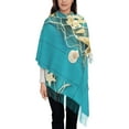 thumbnail image 3 of Xecao Seashells And Fishing Net On Blue Wooden Table Pattern Womens Winter Scarf Fall Scarf Oversized Large Scarf for Women Warm Shawl Wrap, 3 of 8