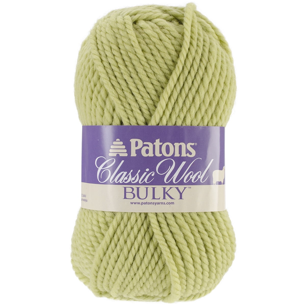 Classic Wool Bulky YarnSpring Green, Pk 6, Patons