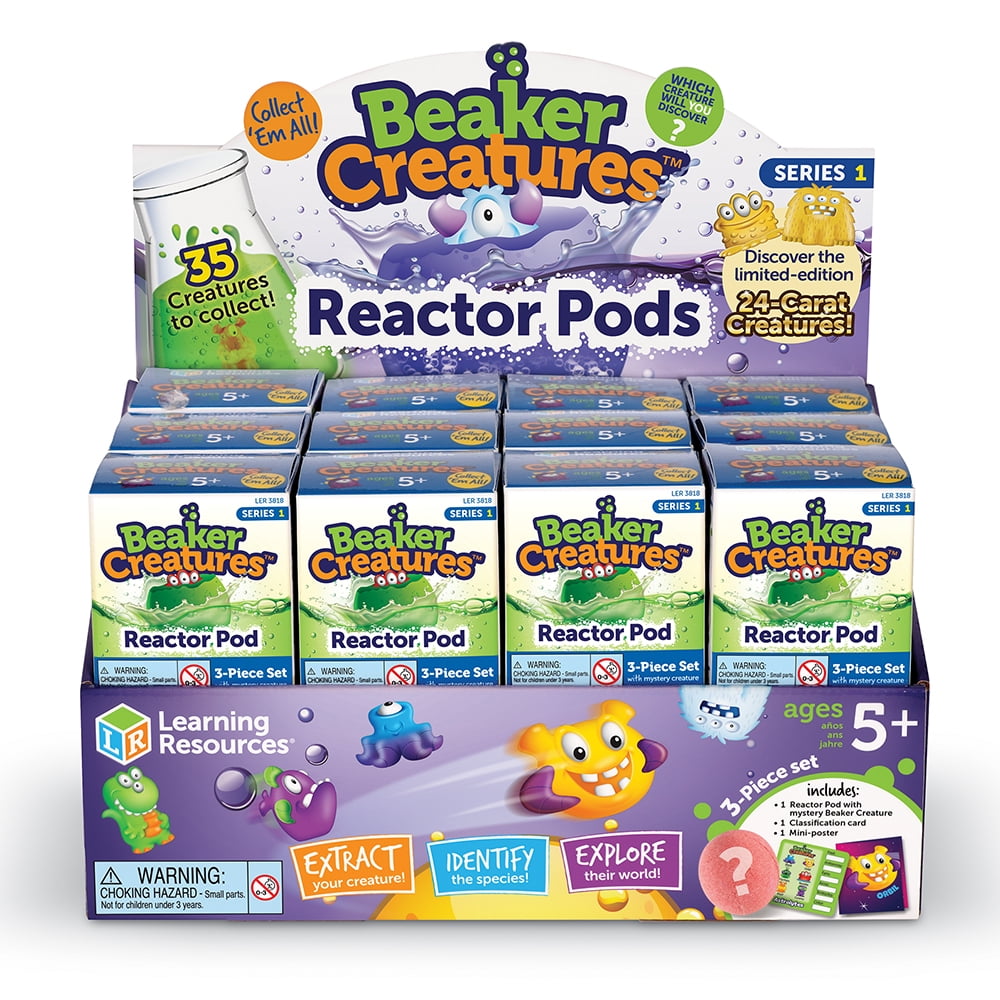 Learning Resources Beaker Creatures Reactor Pod, 24 Pack Pods, Assorted Colors, Ages 5