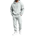 thumbnail image 2 of Fleece Hoodie Track Suits for Men - 2 Piece Set Heavyweight Hoodie and Sweatpants - Drawstring Pullover Hoodies Kangaroo Pocke Workout Jogger Sweatpants ,Daily Wear, 2 of 6