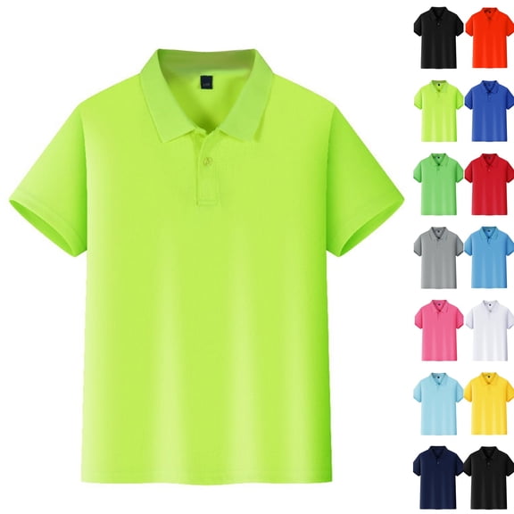 Girls Short Sleeve Golf Polo Shirts Quick Dry Athletic Tops for Girls Back to School,Fluorescent Green,10-11 Years