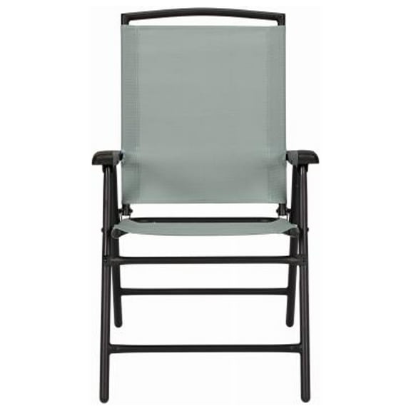 Four Seasons Courtyard RXTV-1921-FC-S Sunny Isles Steel Folding Chair, Sling Fabric, Seafoam Green - Quantity 4