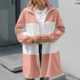 thumbnail image 4 of IROINNID Women's Mid-Long Overcoat Contrast Color Long Sleeve Color Blocking Waterproof Outdoor Sports Casual Jacket, Pink, 4 of 6