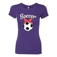 thumbnail image 2 of Wild Bobby, Cute Soccer Mom Ribbon Soccer Ball Gift Sports, Mother's Day, Women Slim Fit Junior Tee, Purple Rush, 2XL, 2 of 3