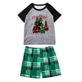 thumbnail image 4 of Penkiiy Matching Family Pajamas Christmas Pajamas for Family Xmas Matching Sets Short Sleeve Shirts and Plaid Shorts Santa Christmas Tree Sleepwear Two-piece Sets Gray 3-4 Years, 4 of 7