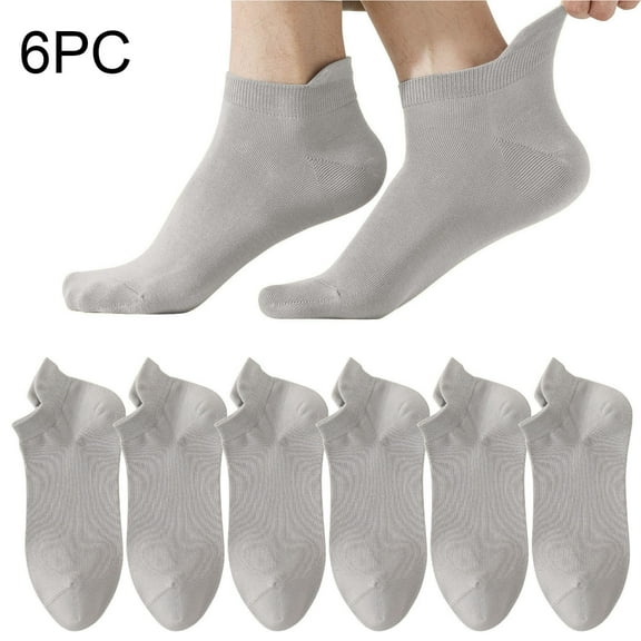 Sinpiling 6 Pack Mens Ankle Socks Lightweight Solid Breathable Multipack Non-Slip Low Cut Sock