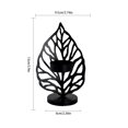 thumbnail image 4 of Candelabro con forma de hoja, candelero con soldadura de hierro, candelabro para decoración del hogar, negro, tipo A Inevent HA002256-02, 4 of 6