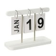 thumbnail image 1 of Calendario Perpetuo de Madera Vintage, Calendario de Páginas Giratorias para Mostrar el Mes y la Fecha para Escritorio Estilo 1, Blanco, 1 of 6