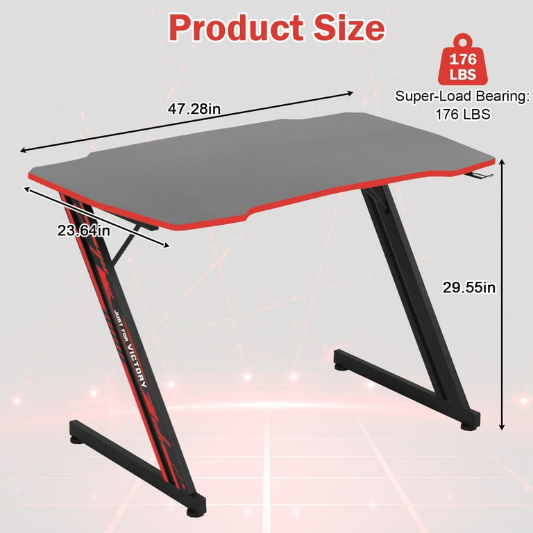 ⑤デスク 47 inch Z-Shaped Ergonomic Gaming Desk for Gamers, Office Desk