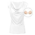 thumbnail image 6 of Women's Pile Neck Tank Top with Built in Bra 2026 Fashion Sleeveless Ribbed Cami Solid Color Casual Pullover for Effortless Chic Outfits, 6 of 7