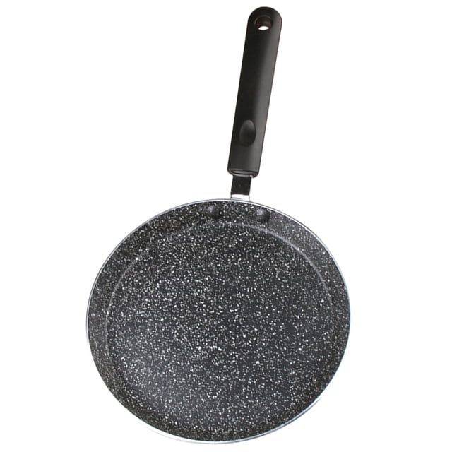 FONDOTIN Poêle à Omelette Antiadhésive Pierre Maifan Noire Forme Ronde pour Amis Lot de 1
