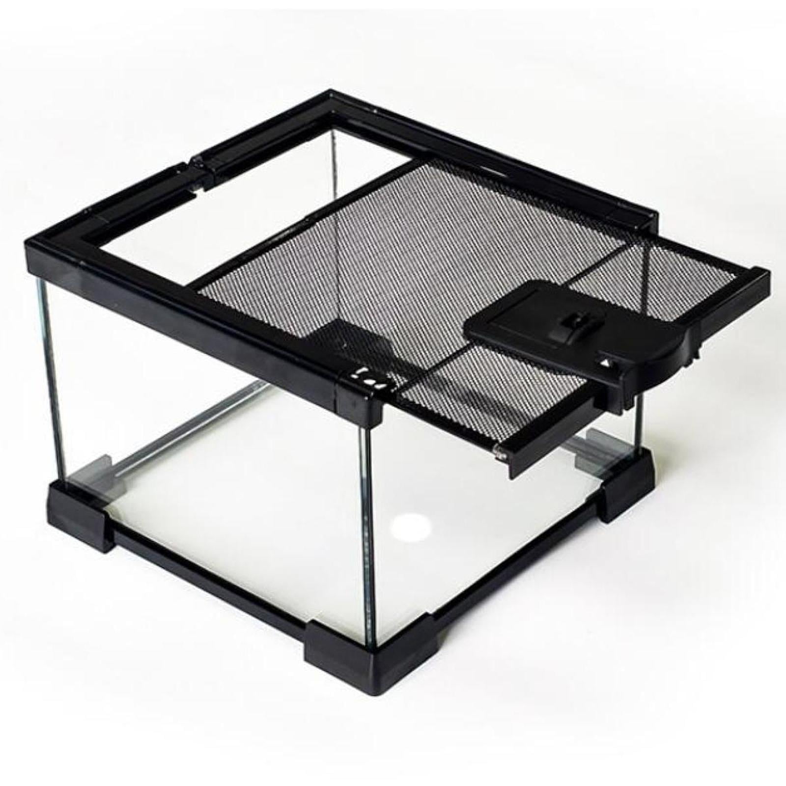 Terrarium Reptile Enclosure Glass Hatching Container Portable Transparent Ventilated for Hermit Crab and Snail Care