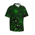 thumbnail image 2 of Disketp Hawaiian Shirts For Men,Green Bright Web With Spiders Print Mens Casual Short Sleeve Button Down Shirts Beach Shirt, 2 of 8