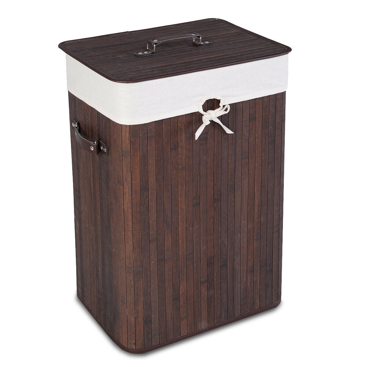 Details about   Rectangle Bamboo Hamper Laundry Basket 