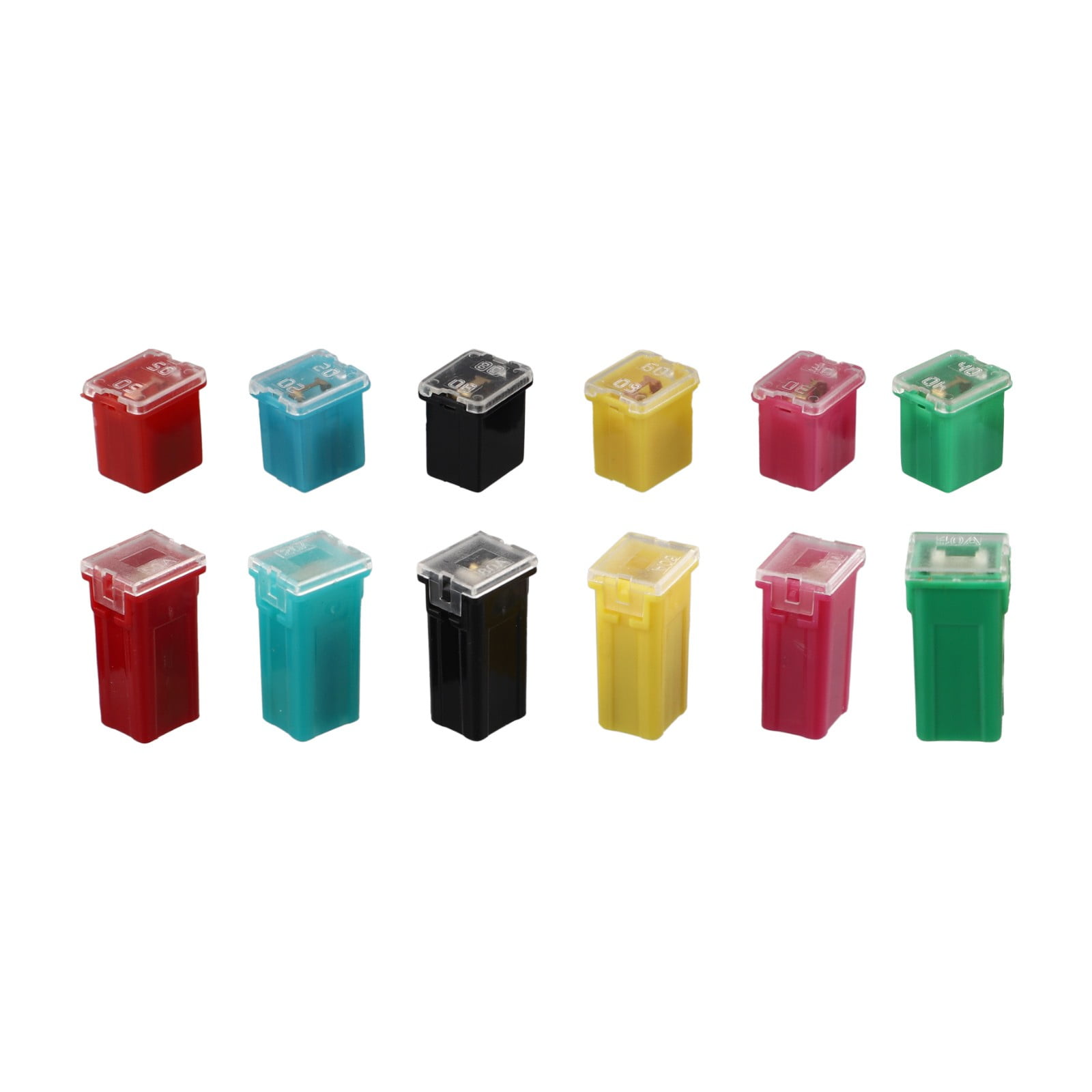 36Pcs Car Fuse Assortment Kit Tall/Std And Low Profile Box Shaped 20A/30A/40A/50A/60A/80A Car Blade Fuse Set