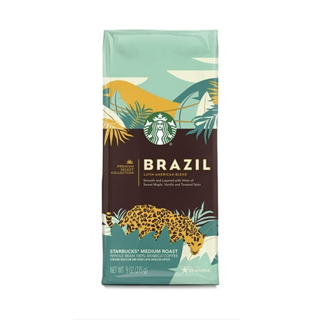 Starbucks Premium Select Collection, Brazil Latin American Blend Medium Roast Coffee, Whole Bean, 9 (Best Coffee Beans Uk Review)