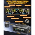 thumbnail image 6 of RV Tire Pressure Monitoring System, Tire Pressure Monitor with Solar Charge, TPMS with 6 Sensors & 6 Alarm Modes, T15 TPMS 2025 Updated Color LCD Display,0~9.9BAR, 144PSI for RV/Trailer/Truck, 6 of 9