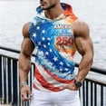 thumbnail image 2 of GrmtClth Usa Flag Hooded Tank Tops for Men Independence Day 1776-2026 Lightweight Gym Hoodie Sleeveless Trendy Muscle Shirts Sporty Bodybuilding Clothing Deep Red 3XL, 2 of 7