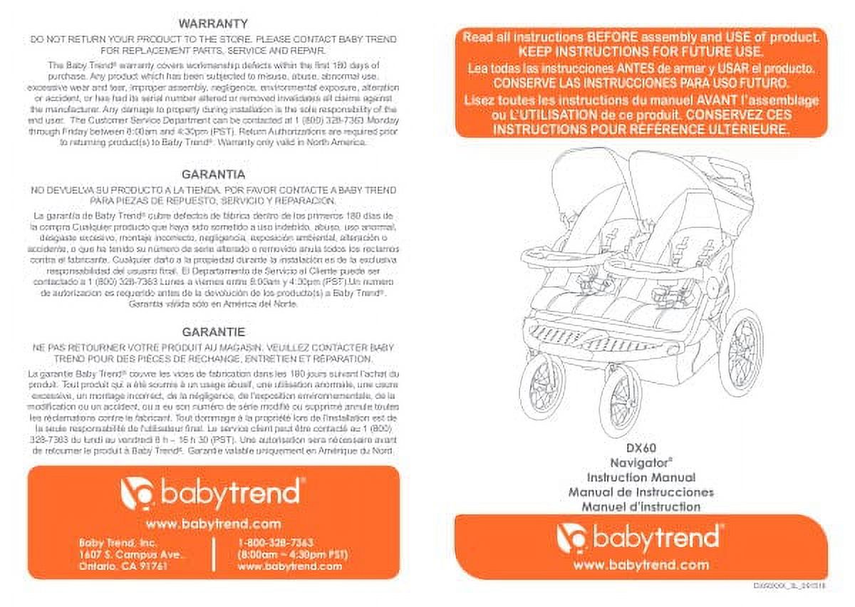 Baby Trend Navigator Double Jogger Stroller, Tropic - Walmart.com