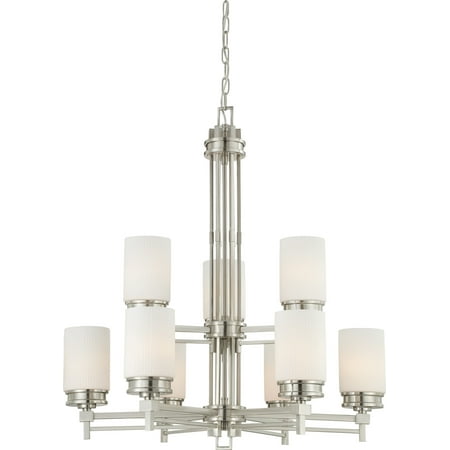 

Nuvo Wright - 9 Light Chandelier w/ Satin White Glass