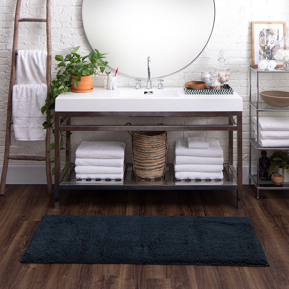Mohawk Home Classic Cotton Plush Stain/Fade Resistant Non-Slip Washable Bath Mat, Twilight, 2'x5'