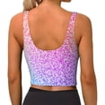 thumbnail image 4 of Uemuo Colorful Glitters Pattern Women's Sports Bra - High Impact Support, Breathable, and Comfortable Athletic Bra for Running, Yoga, and Workouts, 4 of 9