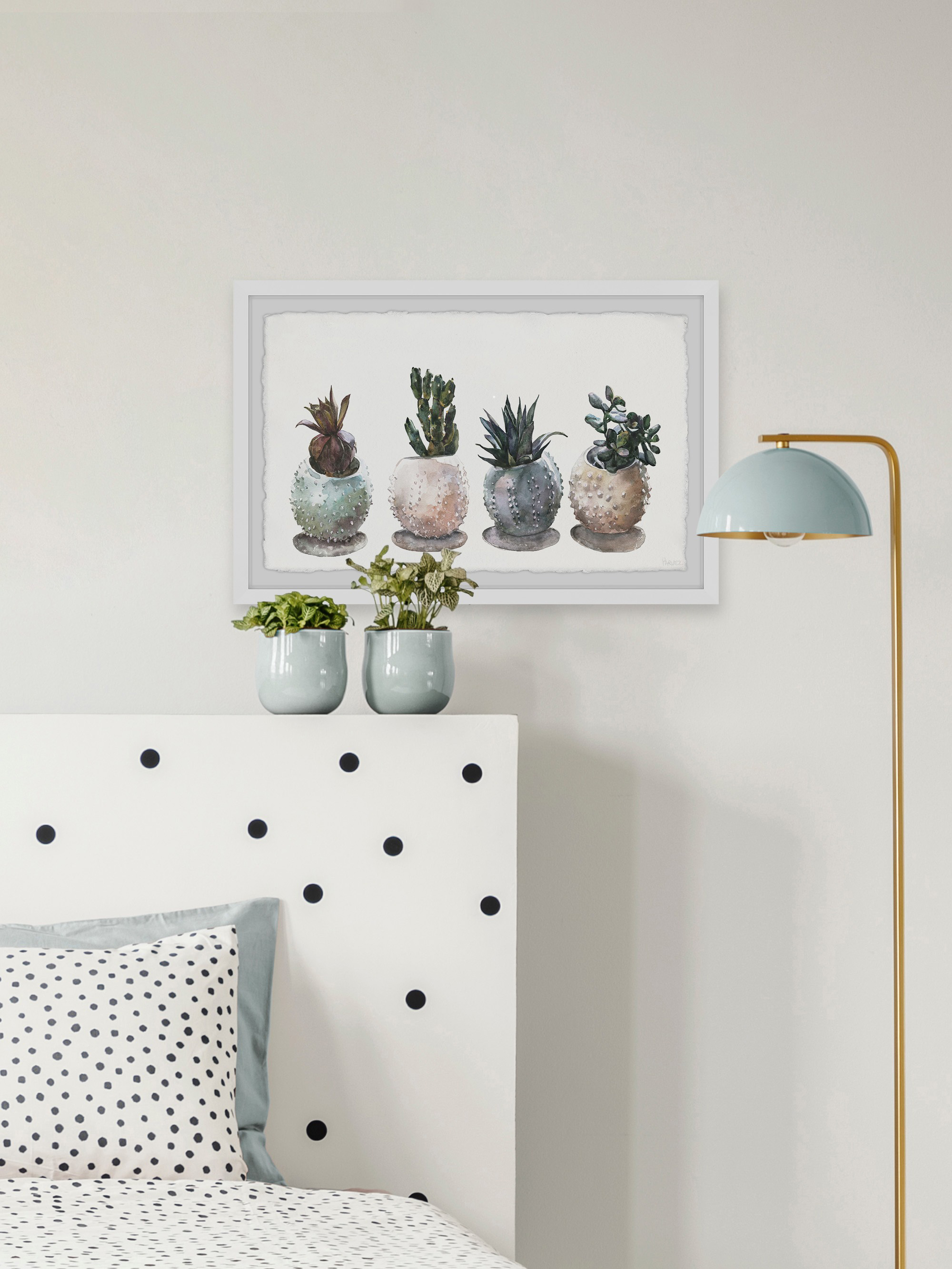 Parvez Taj Spiky Pots Framed Wall Art