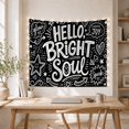 thumbnail image 4 of Hello Bright Soul Quote with Hearts Stars and Speech Bubbles, Cheerful Illustration for Positivity Fans, Joy Wall Art, Friendship Gift, Tapestry Wall Hanging for Bedroom and Dorm, 4 of 5