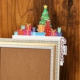 thumbnail image 4 of Adornos navideños, adornos navideños, pegatina estereoscópica de esquina de puerta de madera con forma de carro de ciervos de Papá Noel, marco de puerta, pegatina decorativa de pared para festival, pl, 4 of 4